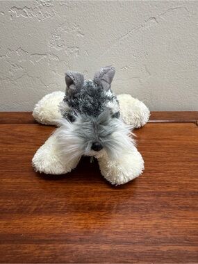 Aurora Gray & White Schnauzer Dog Plush Stuffed Animal